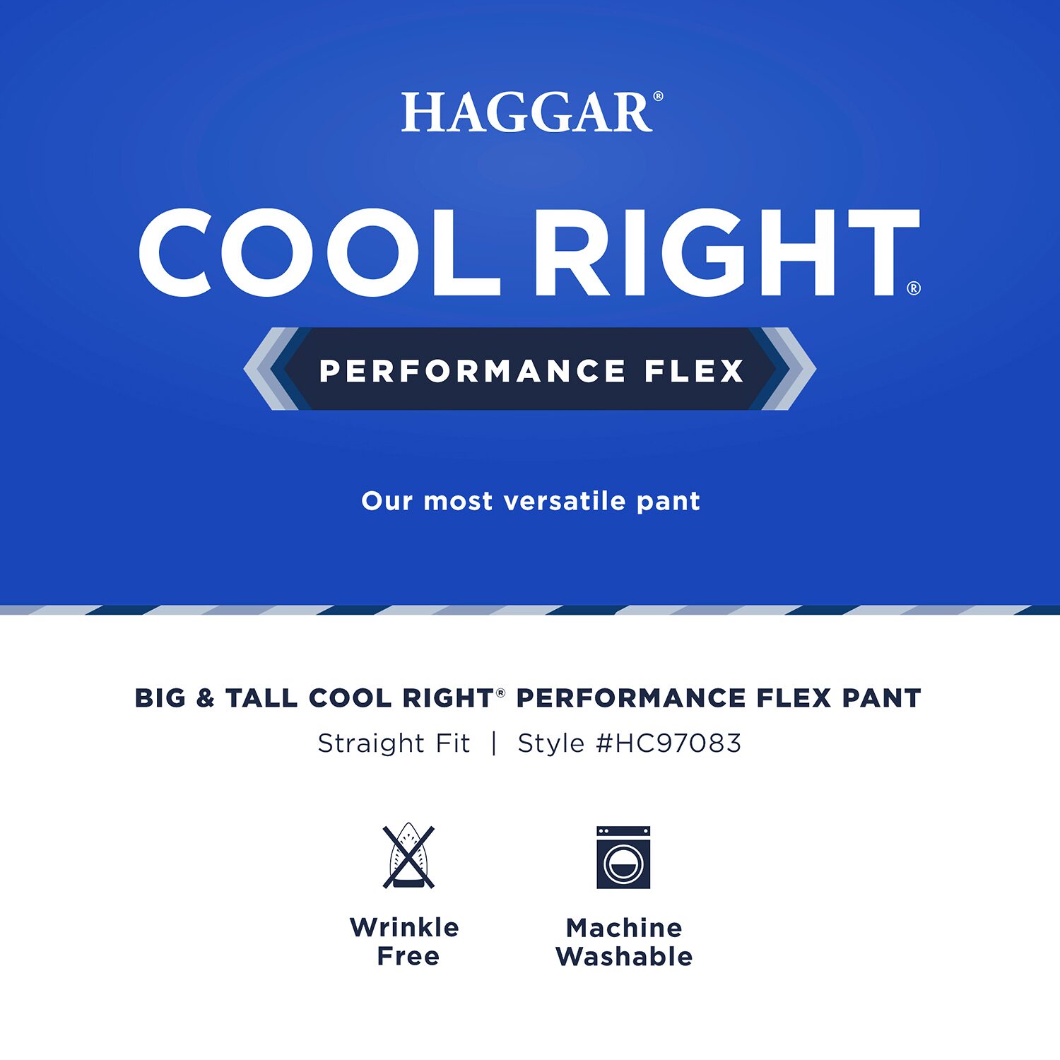 Haggar Cool Right Performance Flex Mens Straight Fit Big and Tall Flat Front Pant