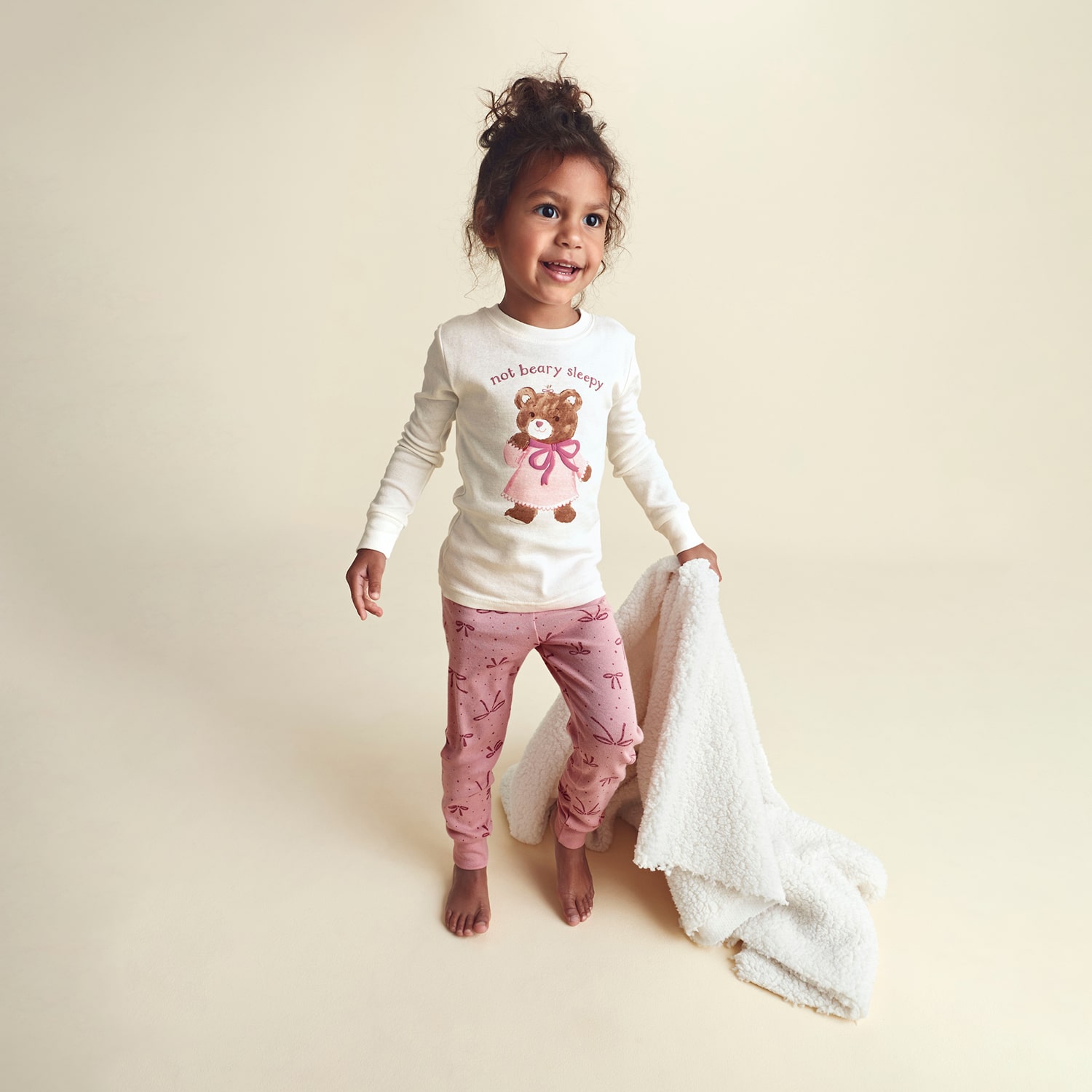 Carter's Bearly Tired Toddler Girls Crew Neck Long Sleeve 4-pc. Pajama Set