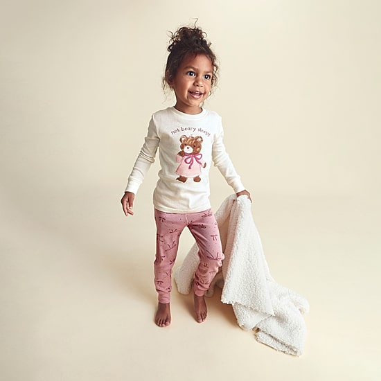 Carter's Bearly Tired Toddler Girls Crew Neck Long Sleeve 4-pc. Pajama Set