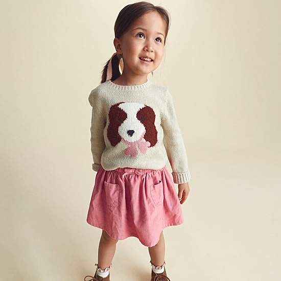 Carter's Toddler Girls Puppy Crew Neck Long Sleeve Pullover Sweater