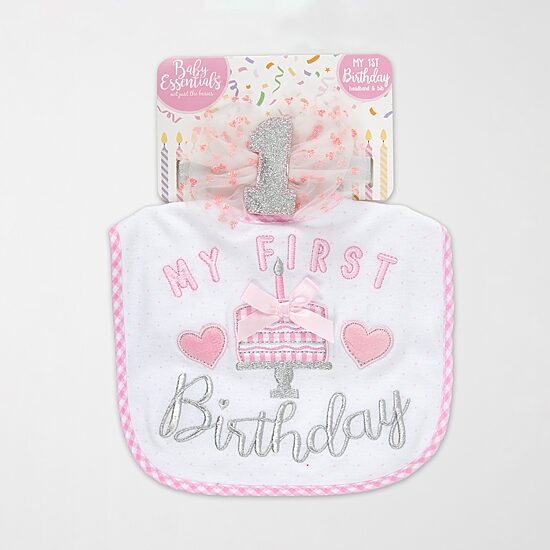 Baby Essentials Girls 2-pc. Bib