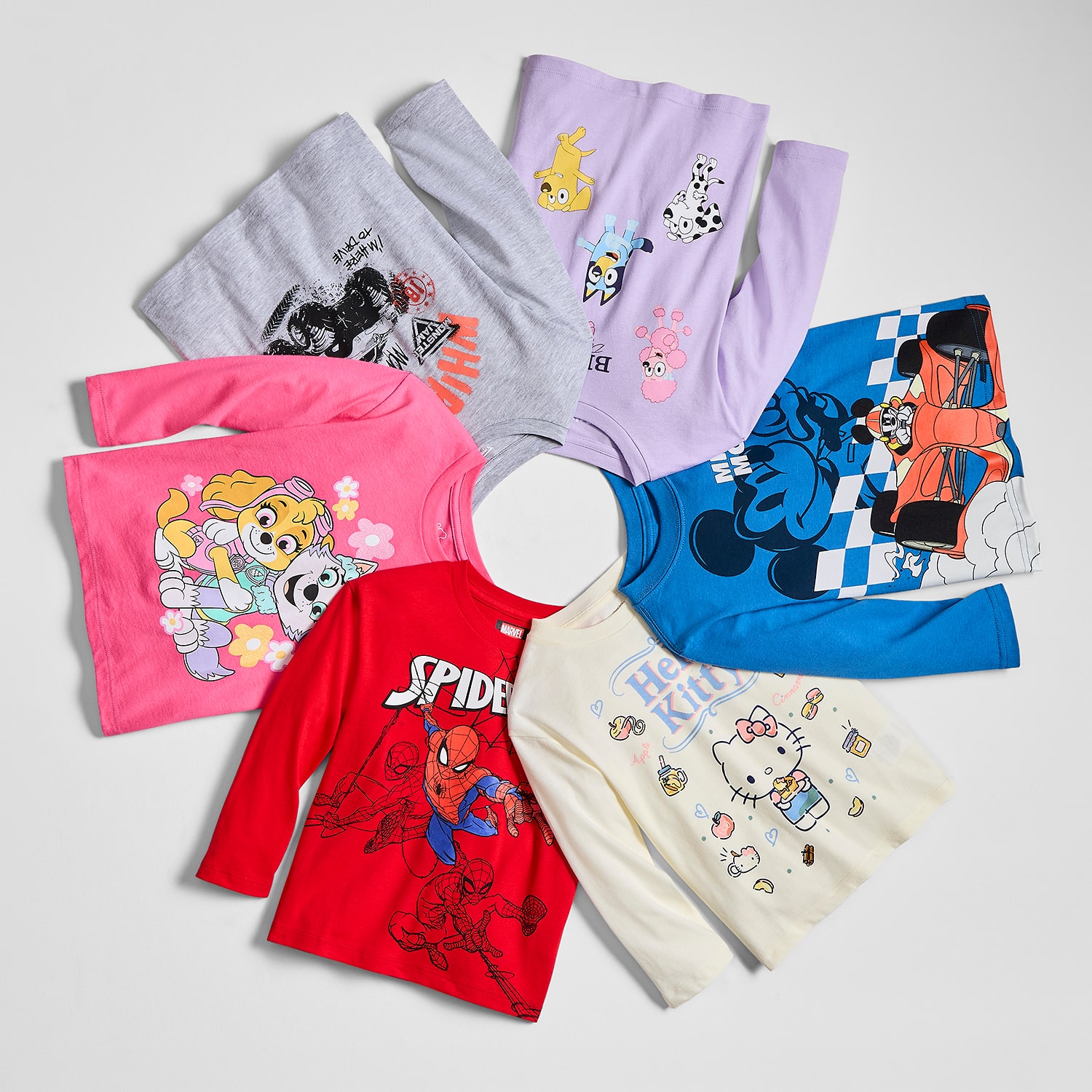 Toddler Girls Crew Neck Long Sleeve Regular Fit Bluey Graphic T-Shirt