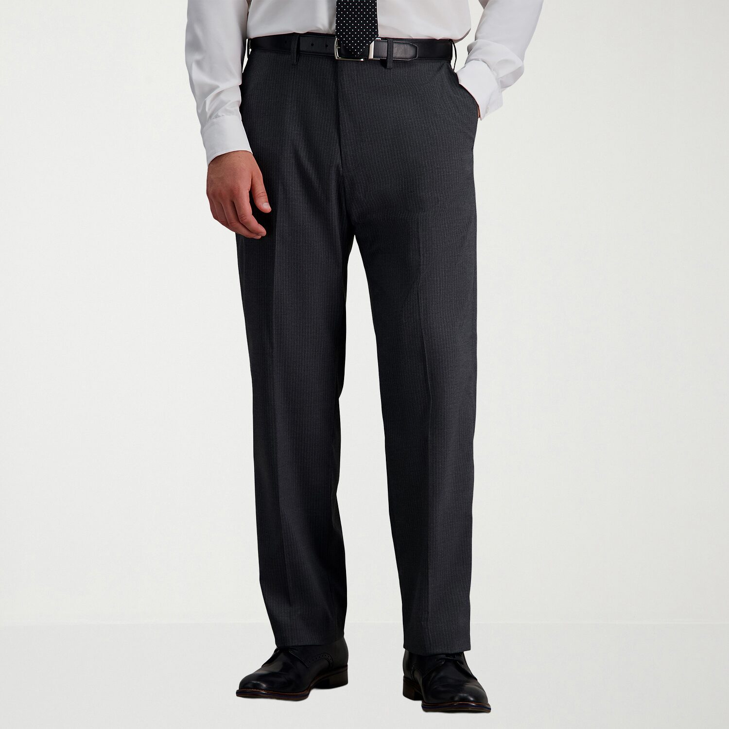 Haggar Premium Comfort Pinstripe Mens Classic Fit Flat Front Pant