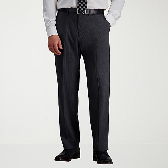 Haggar Premium Comfort Pinstripe Mens Classic Fit Flat Front Pant