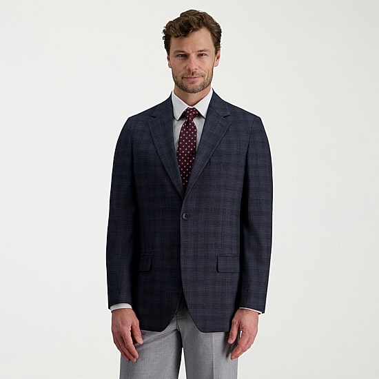 Haggar JMH Premium Stretch Mens Plaid Modern Fit Sport Coat