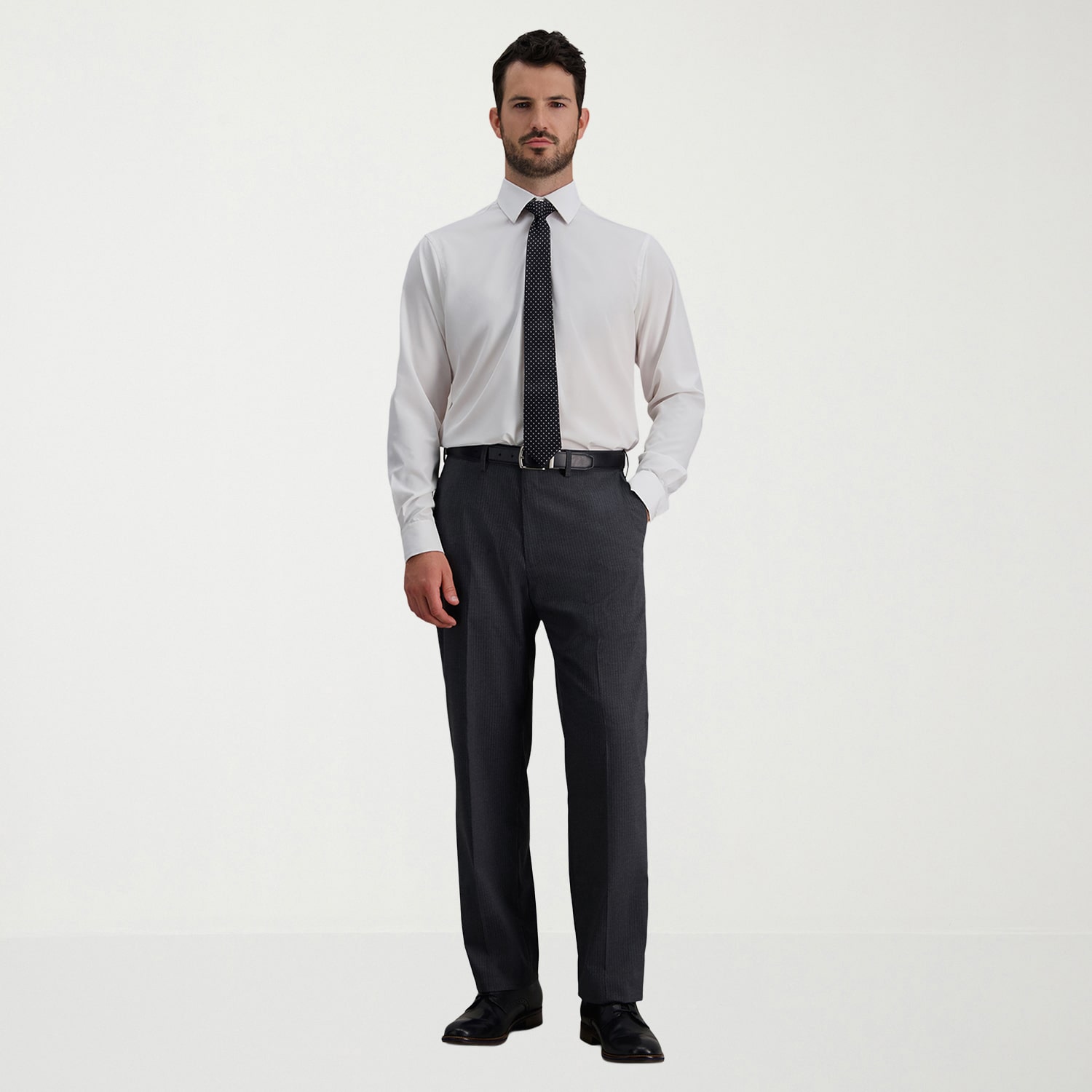 Haggar Premium Comfort Pinstripe Mens Classic Fit Flat Front Pant