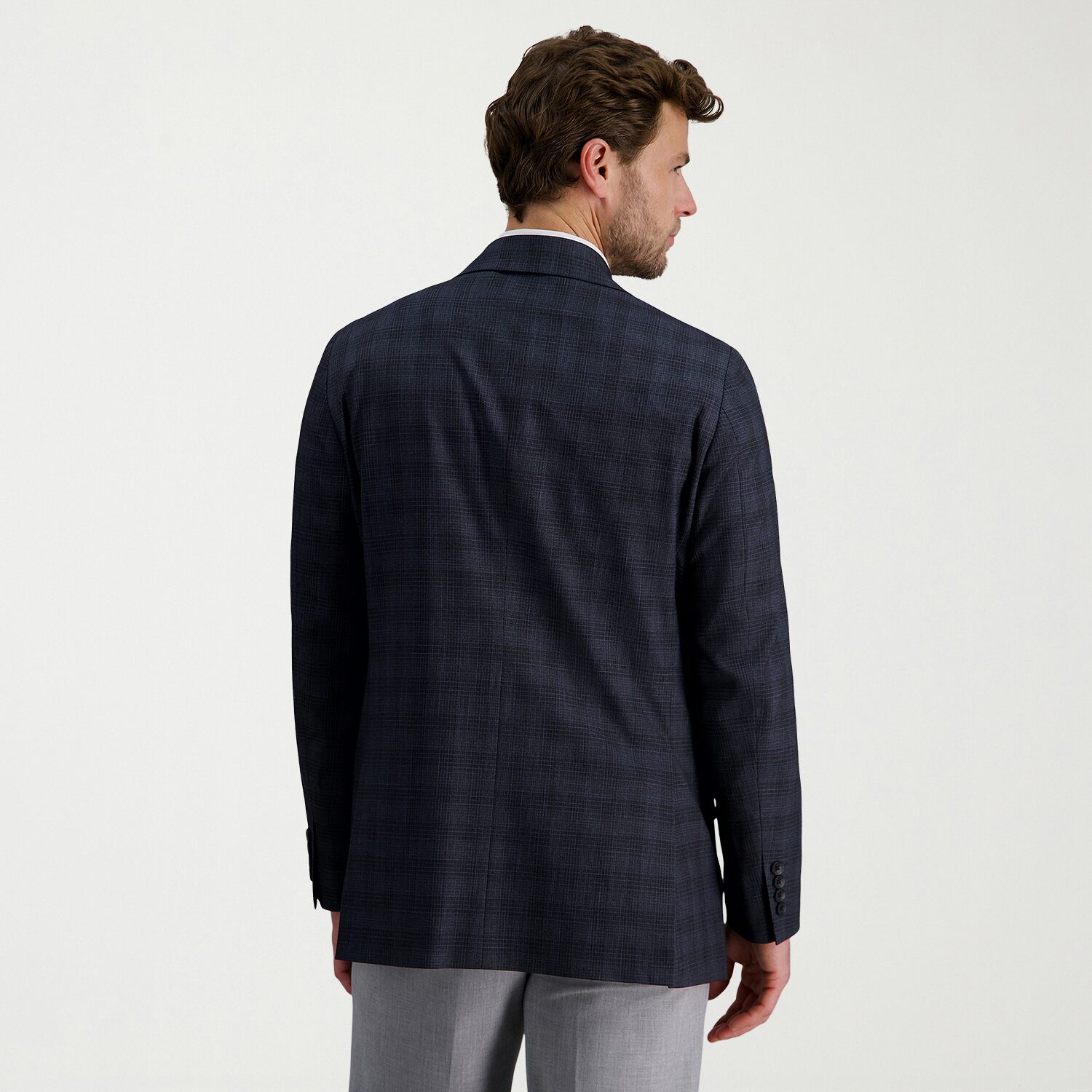 Haggar JMH Premium Stretch Mens Plaid Modern Fit Sport Coat