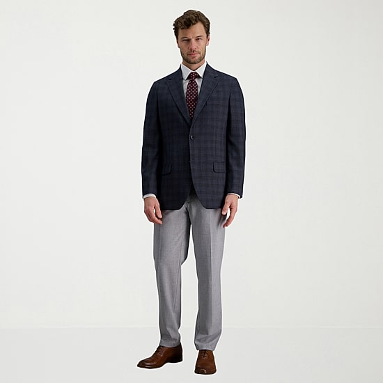 Haggar JMH Premium Stretch Mens Plaid Modern Fit Sport Coat