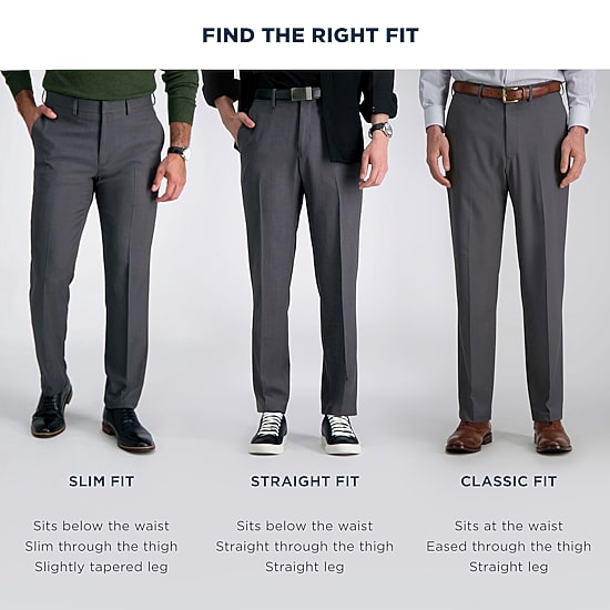 Haggar Premium Comfort Pinstripe Mens Classic Fit Flat Front Pant
