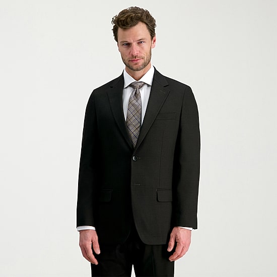 Haggar JMH Tailored Windowpane Mens Stretch Fabric Modern Fit Suit Jacket