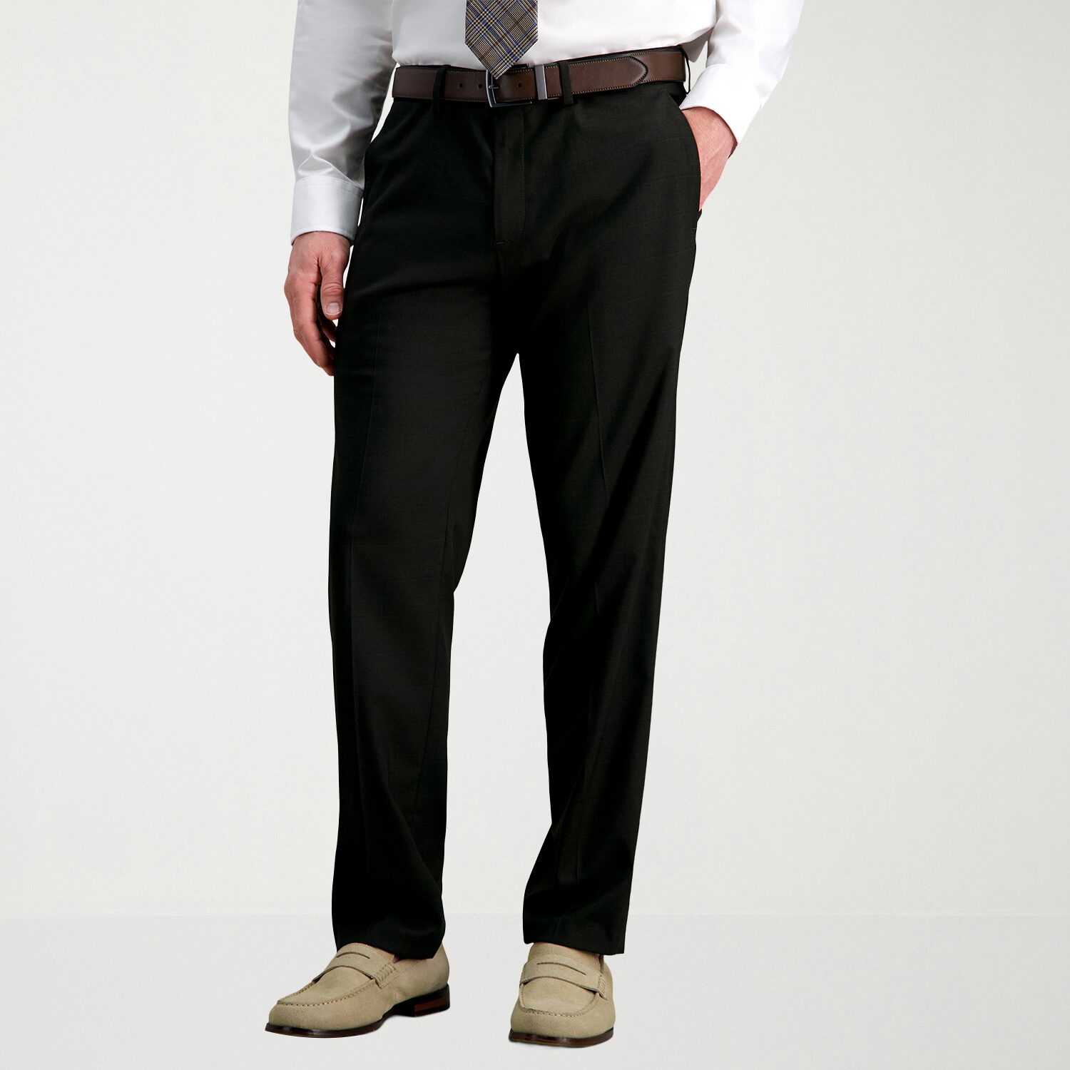 Haggar JMH Tailored Mens Modern Fit Windowpane Flat Front Suit Pant