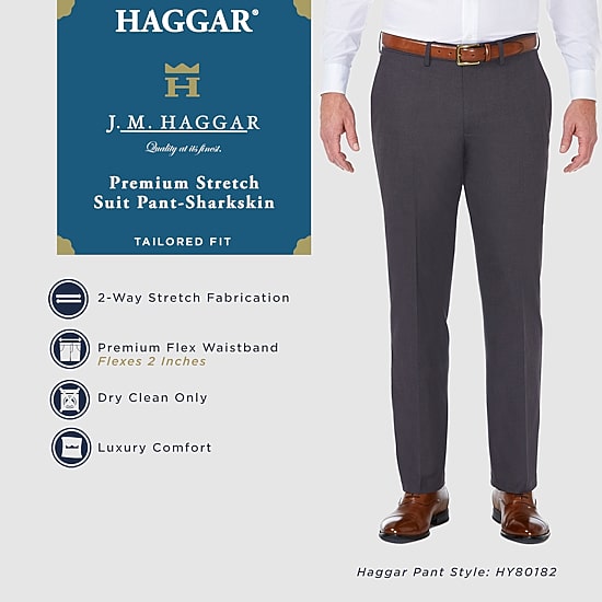 Haggar JMH Tailored Mens Stretch Fabric Modern Fit Flat Front Suit Pant