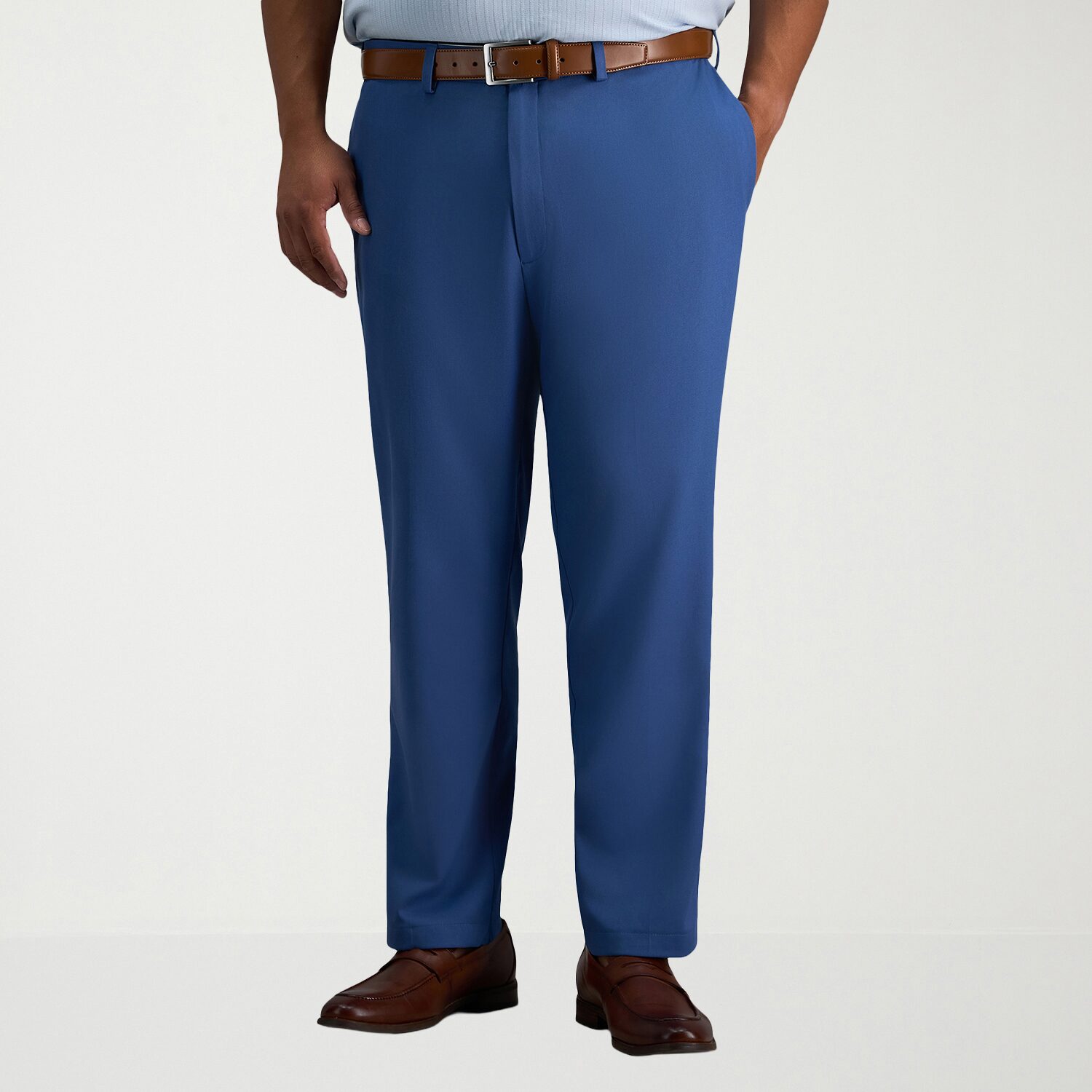 Haggar Cool Right Performance Flex Mens Straight Fit Big and Tall Flat Front Pant