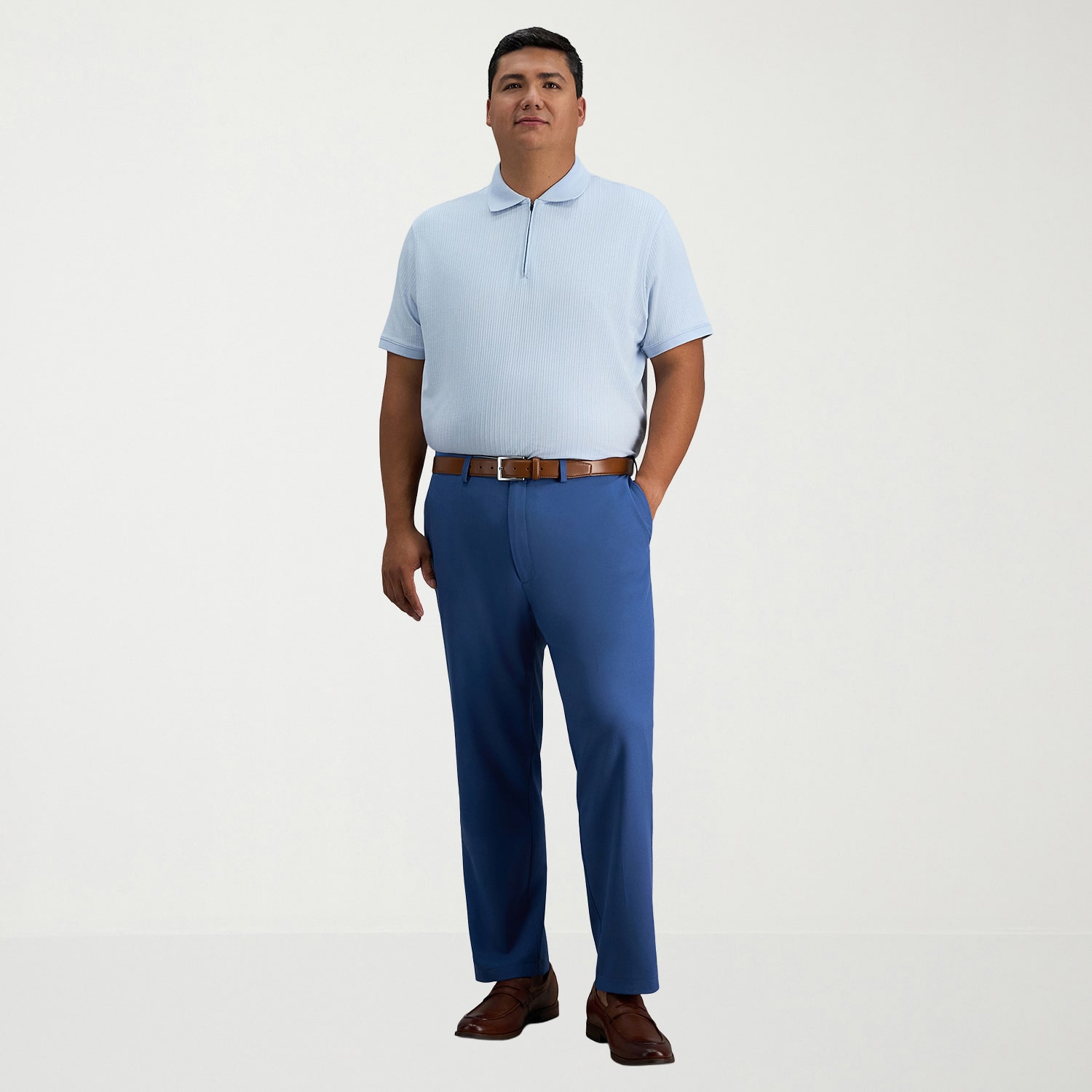 Haggar Cool Right Performance Flex Mens Straight Fit Big and Tall Flat Front Pant
