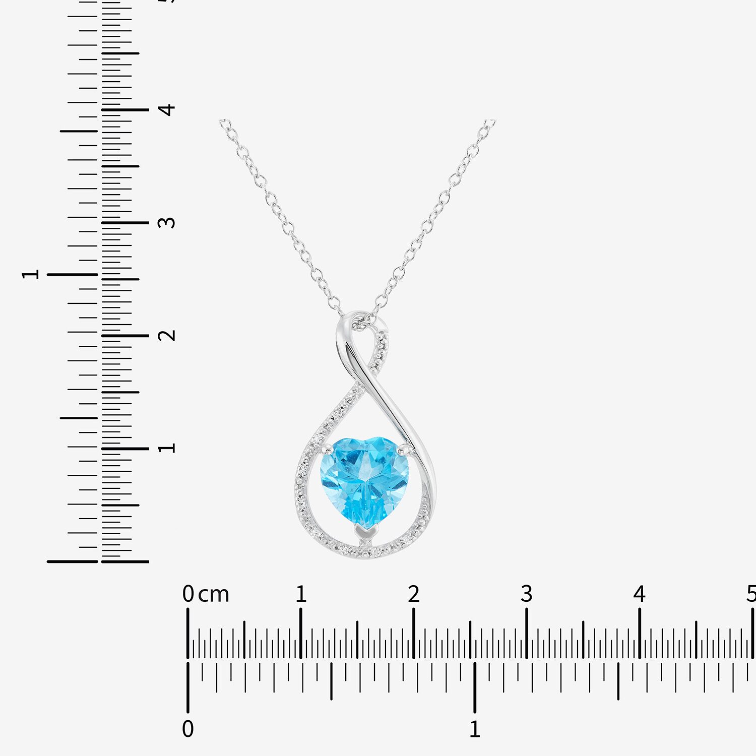 Limited Quantities! Womens Diamond Accent Genuine Blue Topaz Sterling Silver Heart 18 Inch Pendant Necklace