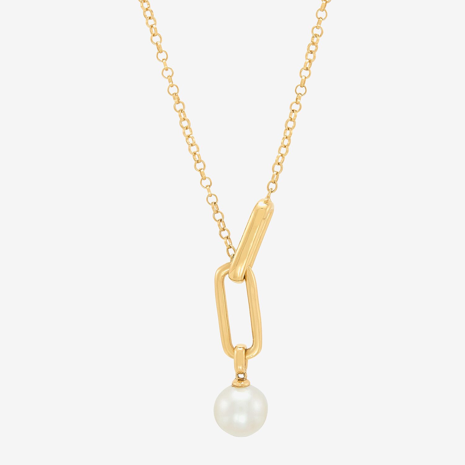 Limited Quantities! Womens White Cultured Freshwater Pearl 24K Gold Over Silver 18 Inch Pendant Necklace