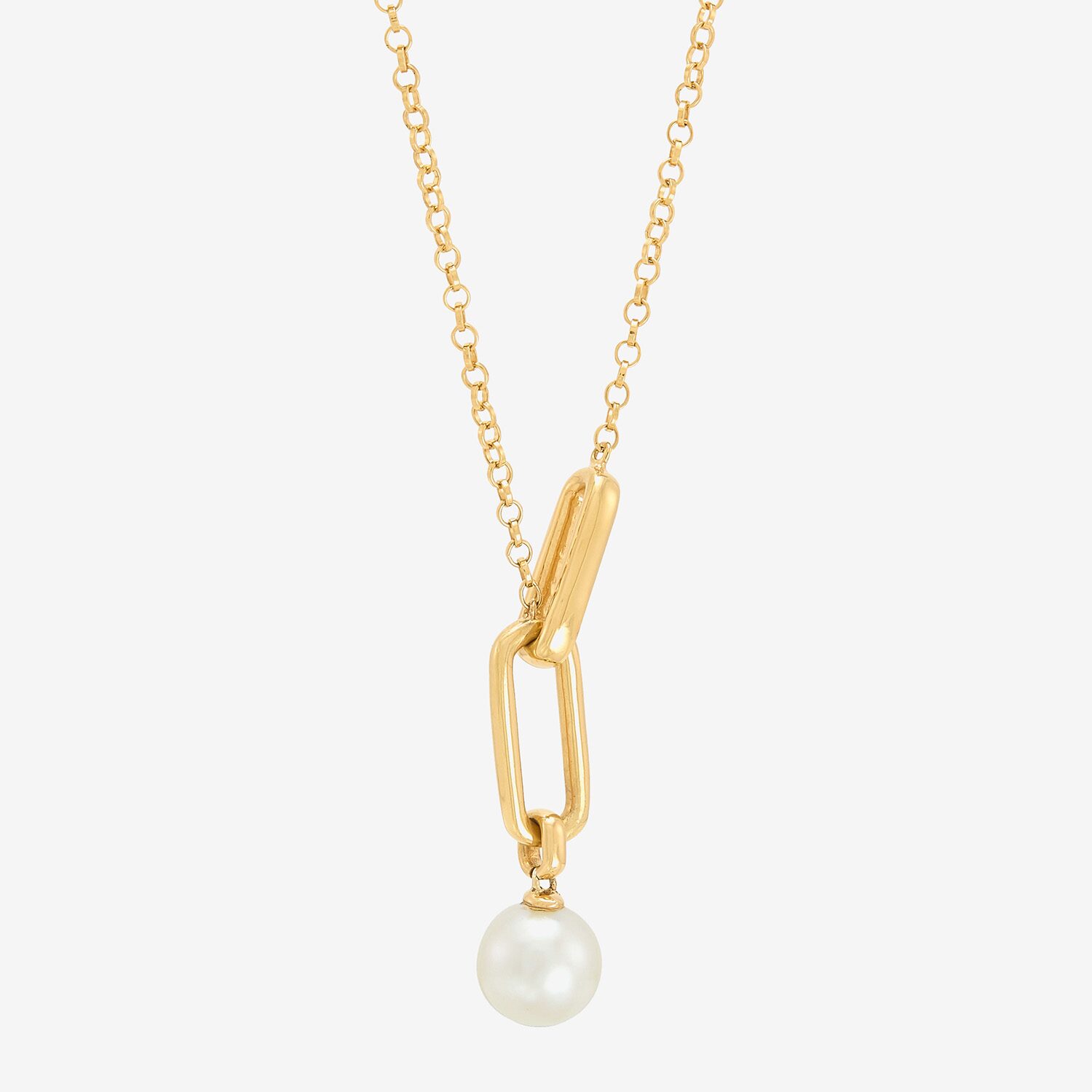 Limited Quantities! Womens White Cultured Freshwater Pearl 24K Gold Over Silver 18 Inch Pendant Necklace