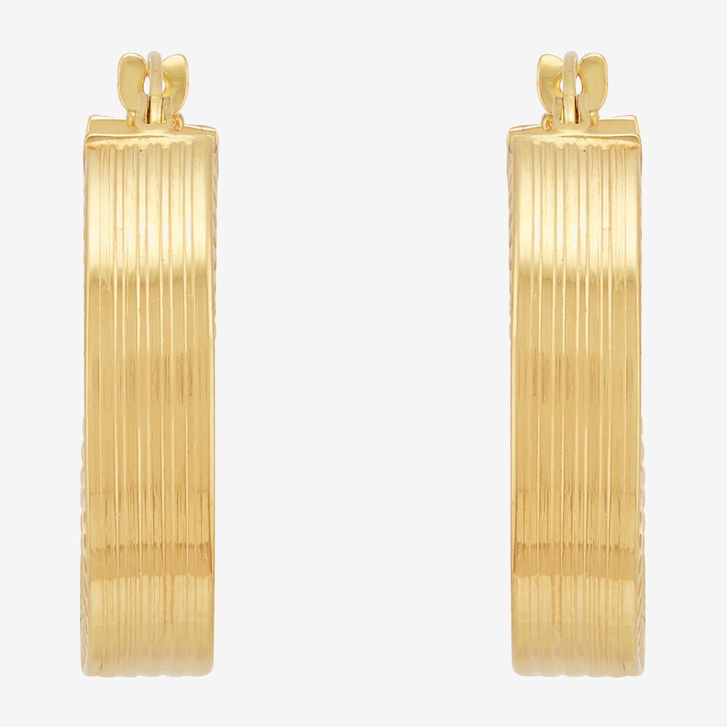 Bonded Brilliance Womens 14K Gold Bonded With Sterling Silver Hoop Earrings
