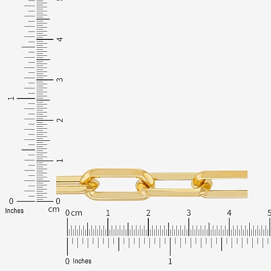 Bonded Brilliance Womens 14K Gold Bonded With Sterling Silver 7 3/4 Inch Hollow Paperclip Chain Bracelet