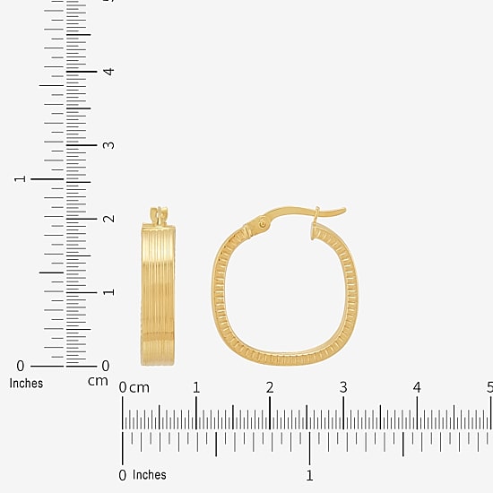 Bonded Brilliance Womens 14K Gold Bonded With Sterling Silver Hoop Earrings