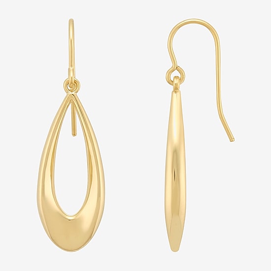 Bonded Brilliance Womens 14K Gold Bonded With Sterling Silver Drop Earrings