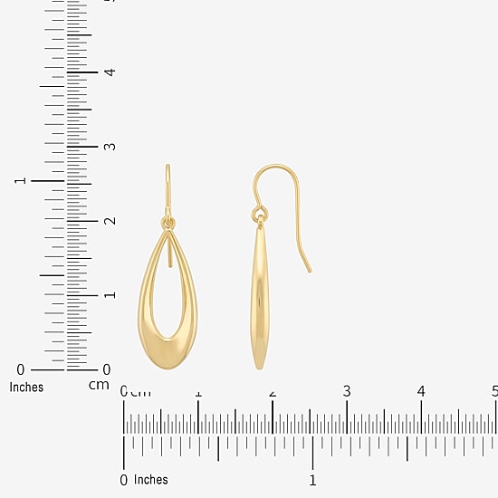 Bonded Brilliance Womens 14K Gold Bonded With Sterling Silver Drop Earrings