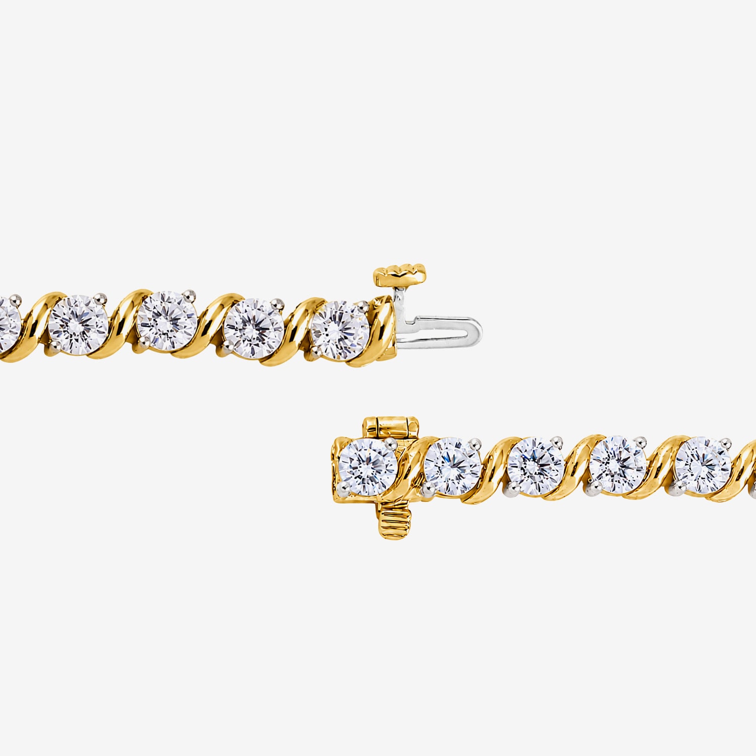 (G-H / Si2-I1) Womens 7 Ct.T.W. Lab Grown White Diamond 14K Gold Over Silver 7.5 Inch Tennis Bracelet
