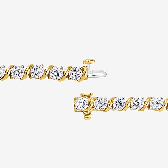(G-H / Si2-I1) Womens 7 Ct.T.W. Lab Grown White Diamond 14K Gold Over Silver 7.5 Inch Tennis Bracelet