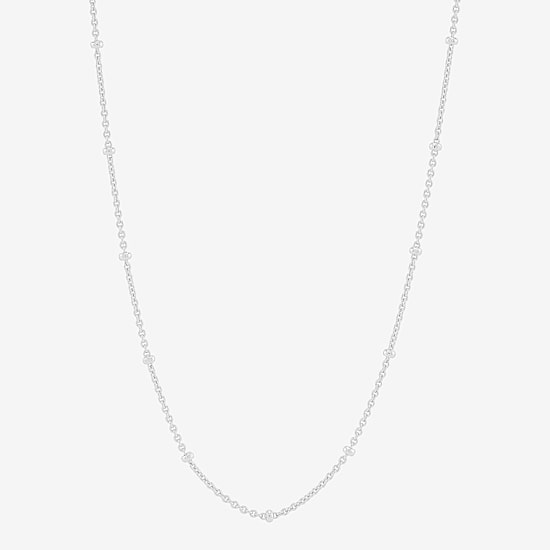 Made in Italy Womens Sterling Silver 18 Inch Rolo Chain Necklace