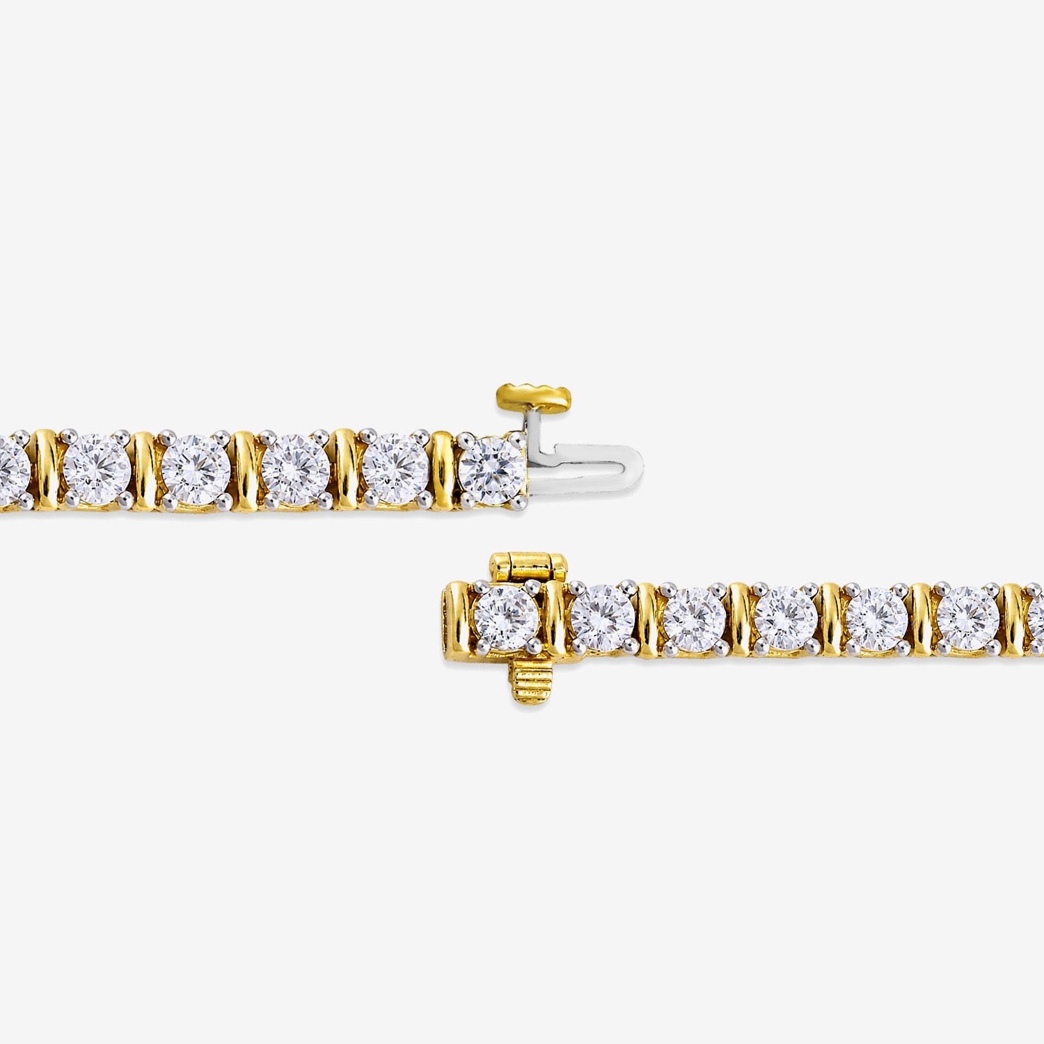 (G-H / Si2-I1) Womens 5 CT. T.W. Lab Grown White Diamond 14K Gold Over Silver 7 Inch Tennis Bracelet