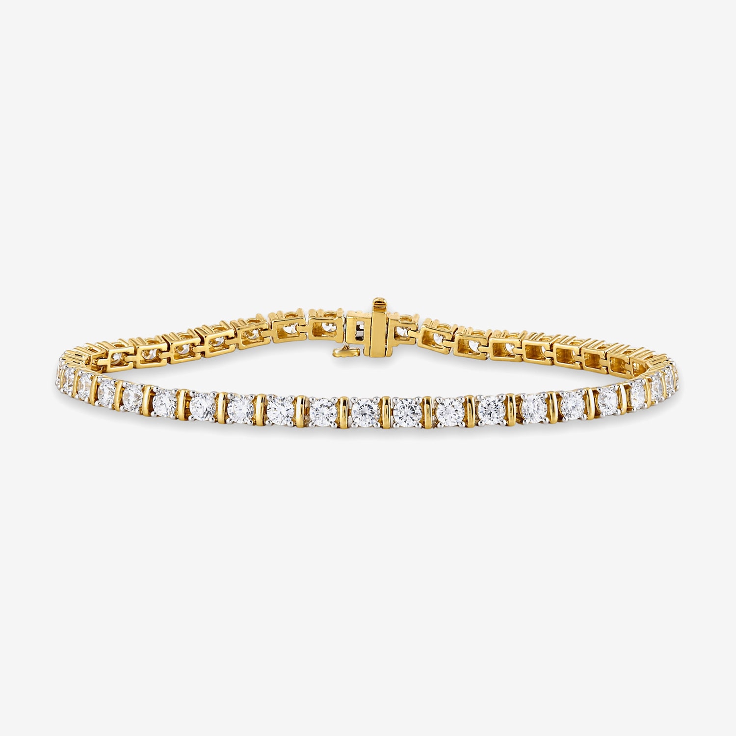 (G-H / Si2-I1) Womens 5 CT. T.W. Lab Grown White Diamond 14K Gold Over Silver 7 Inch Tennis Bracelet