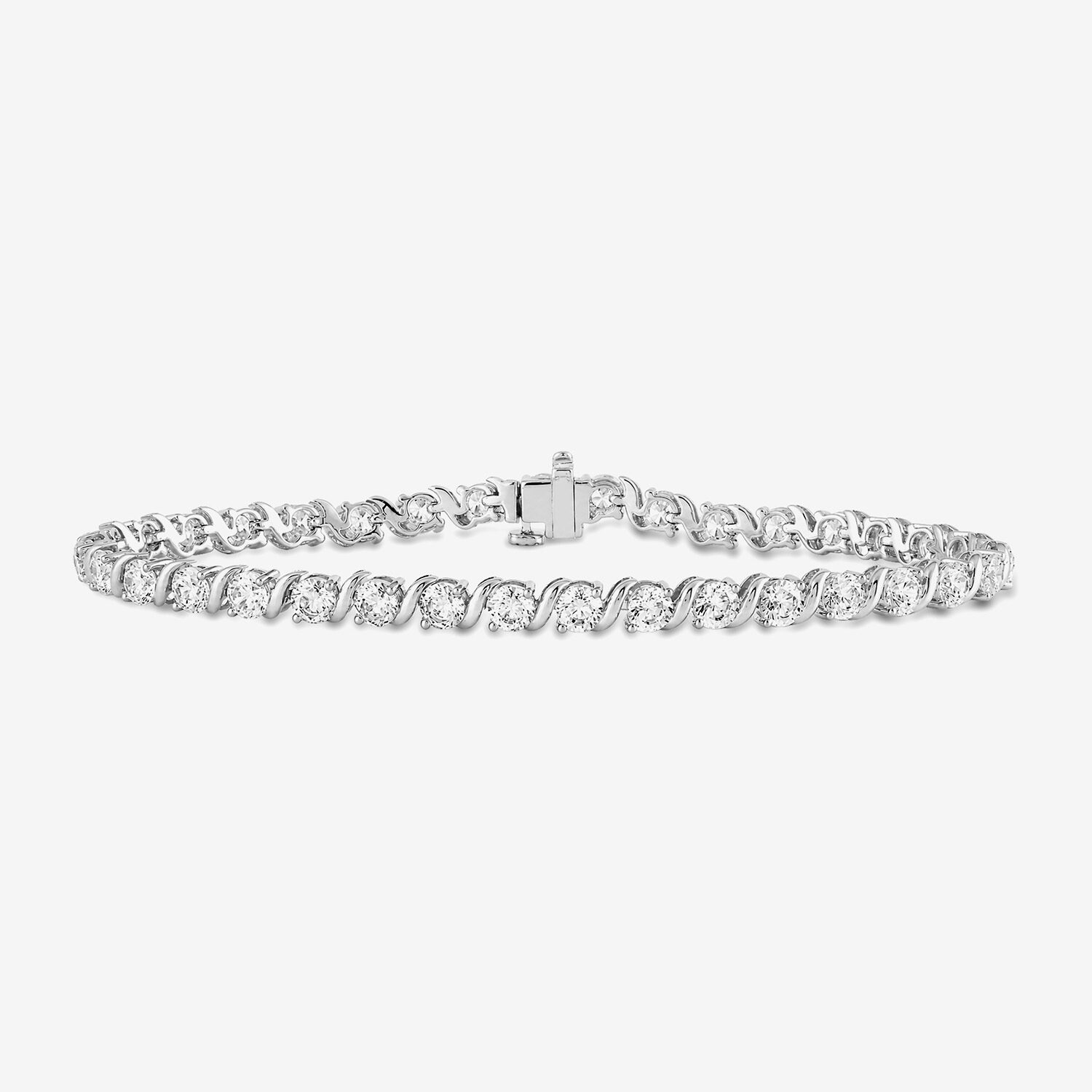 (G-H / Si2-I1) Womens 7 Ct.T.W. Lab Grown White Diamond 14K Gold Over Silver 7.5 Inch Tennis Bracelet