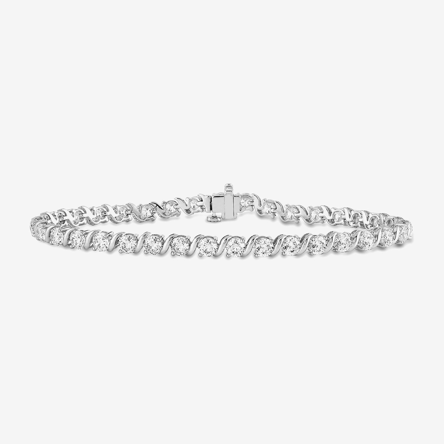 (G-H / Si2-I1) Womens 7 Ct.T.W. Lab Grown White Diamond Sterling Silver 8 Inch Tennis Bracelet