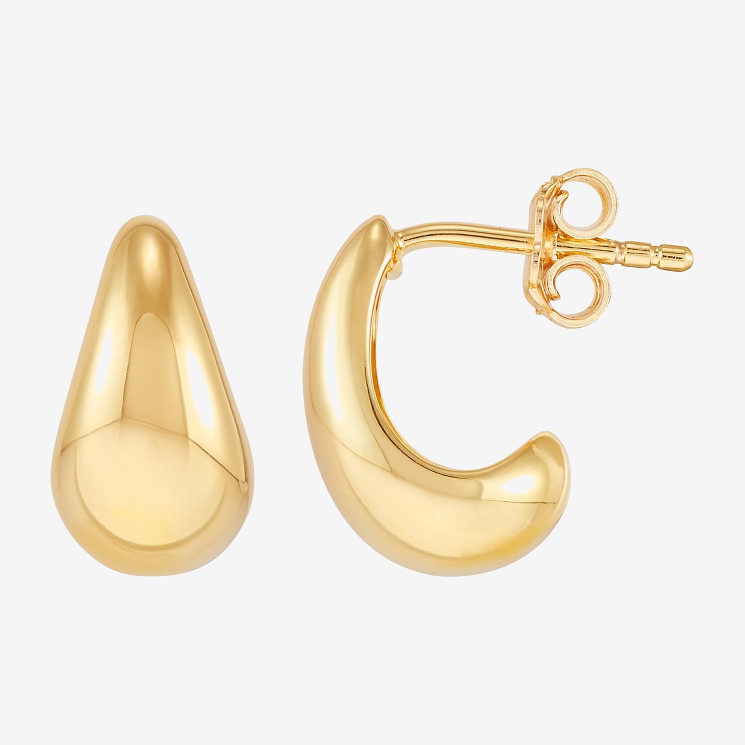 Limited Quantities! Womens 14K Gold Over Silver 13.2mm Hoop Earrings