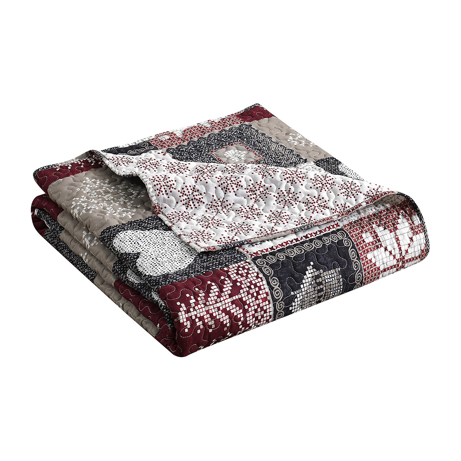 Hudson & Main Christmas Patchwork 3-pc. Easy Care Quilt Set
