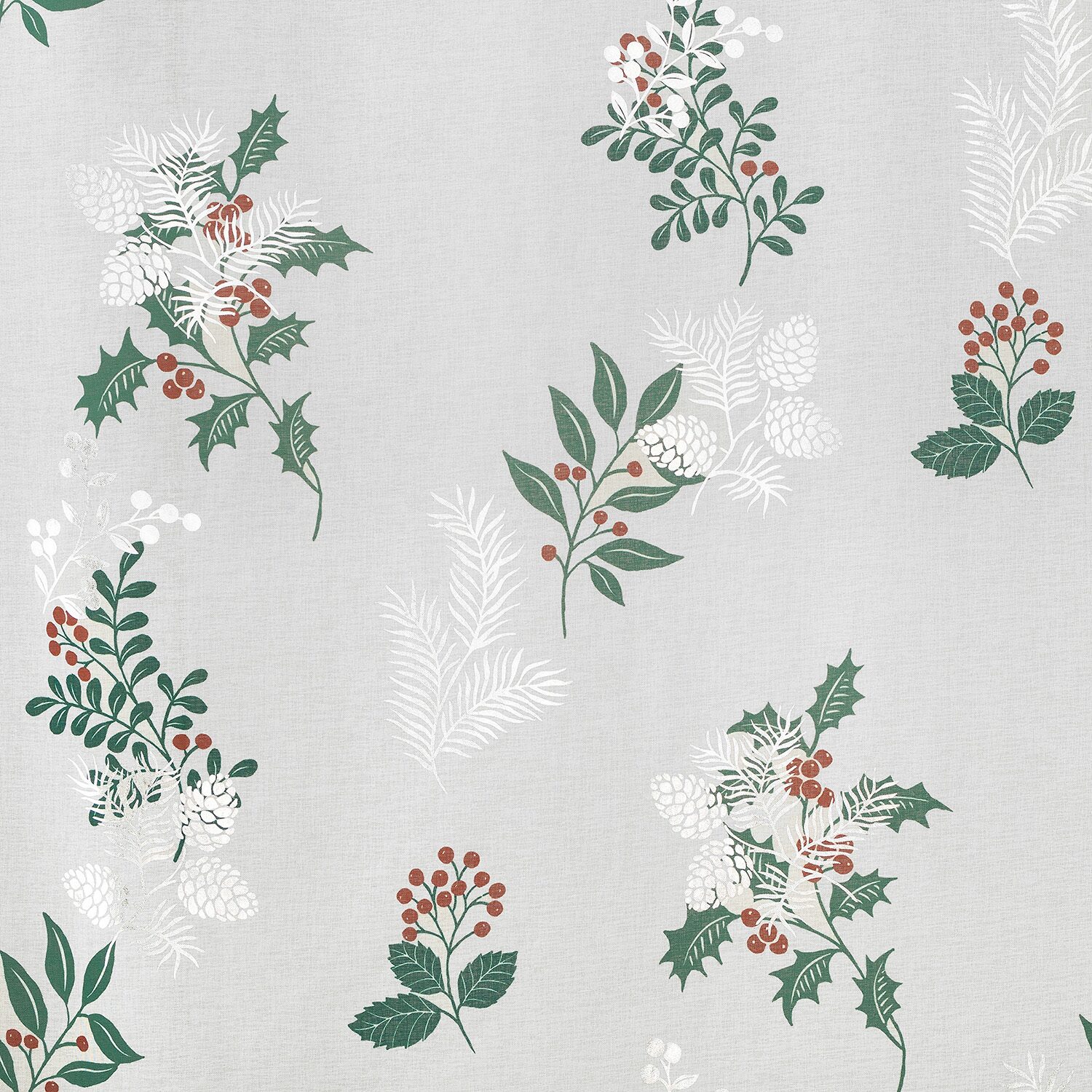 No 918 Berry Creek Christmas Metallic Sheer Rod Pocket Set of 2 Curtain Panel