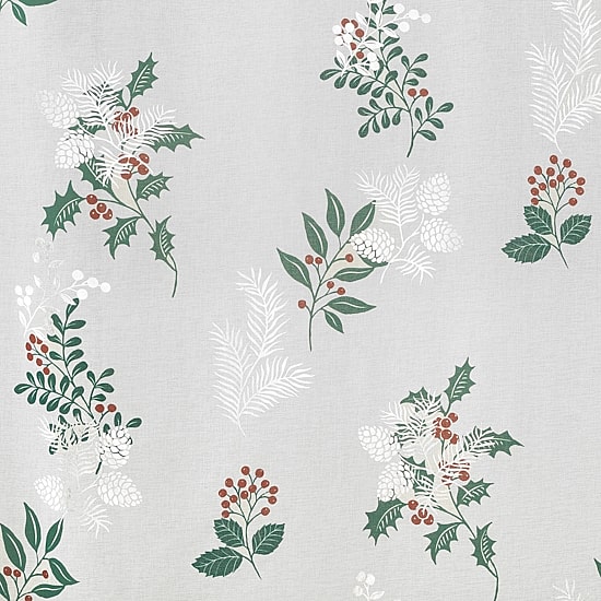 No 918 Berry Creek Christmas Metallic Rod Pocket Sheer Set of 2 Curtain Panel
