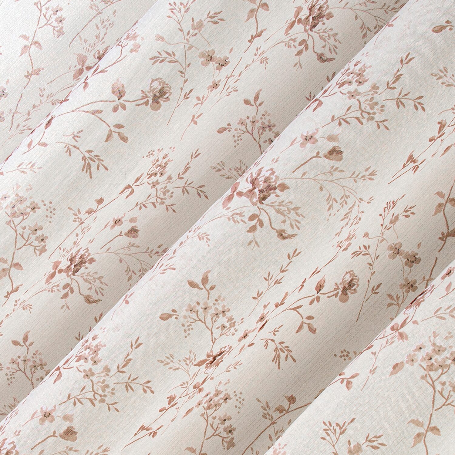 No 918 Lioren Tonal Floral Sheer Tab Top Set of 2 Curtain Panel