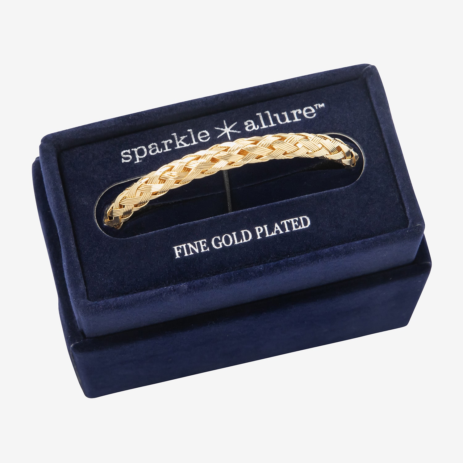 Sparkle Allure Womens 14K Gold Over Stainless Steel Bangle Bracelet