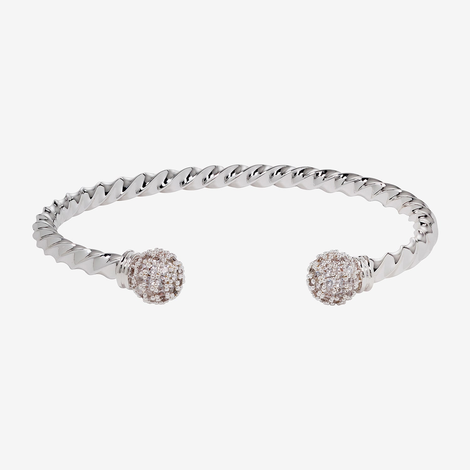 Sparkle Allure Womens Cubic Zirconia Pure Silver Over Brass Bangle Bracelet