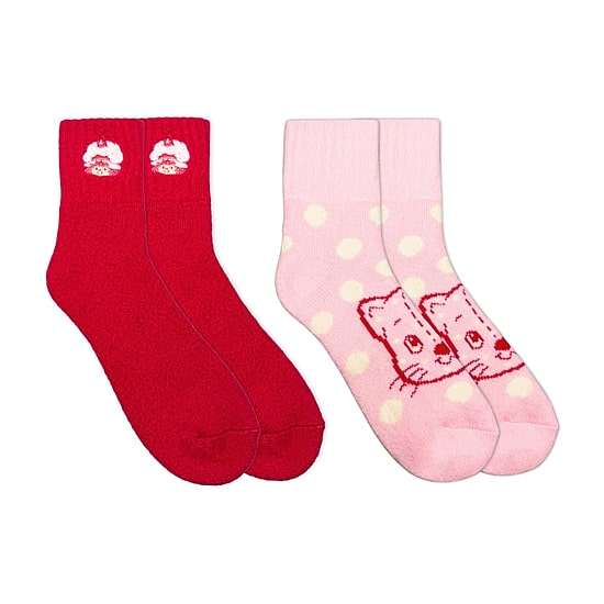 Womens 2 Pair Strawberry Shortcake Crew Socks