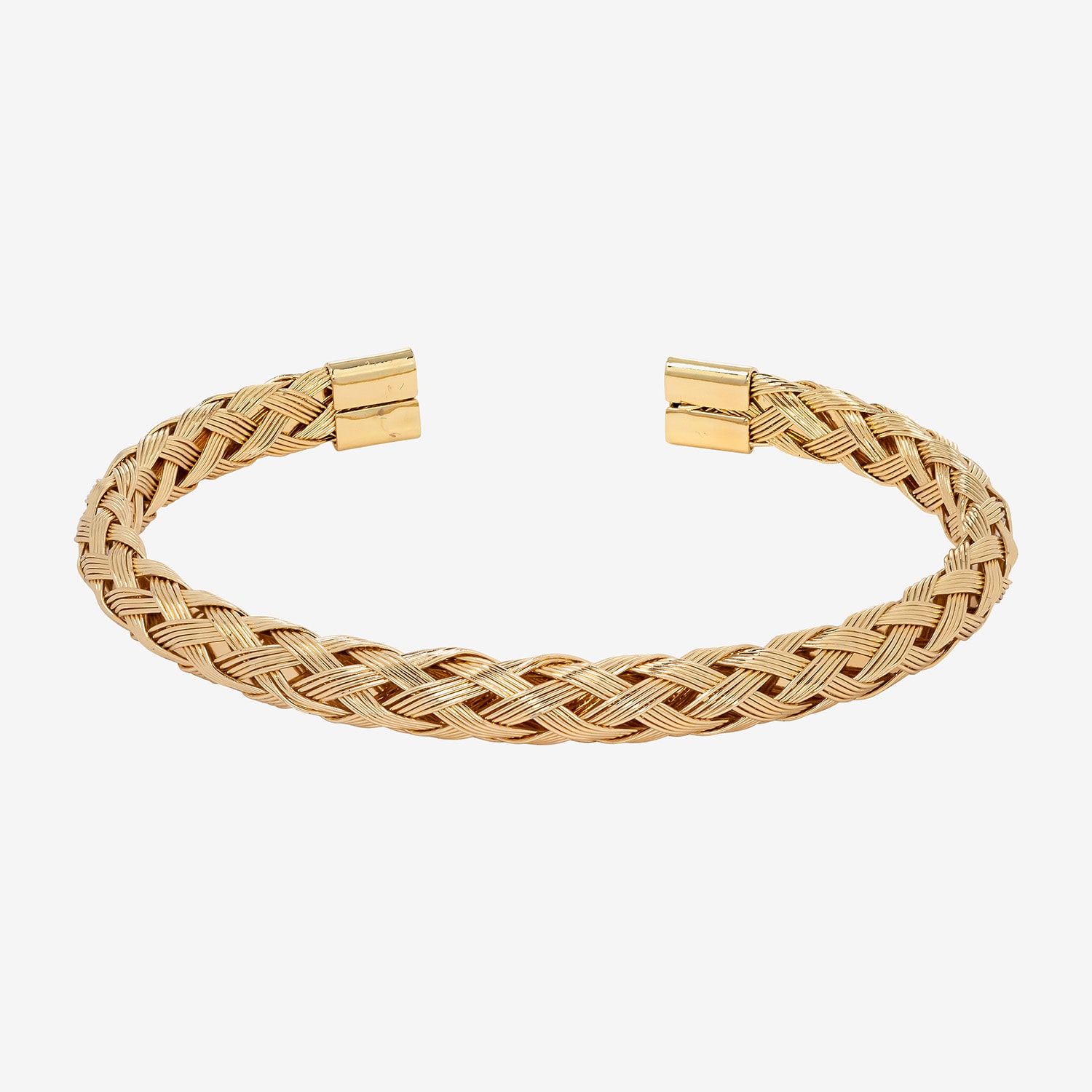 Sparkle Allure Womens 14K Gold Over Stainless Steel Bangle Bracelet