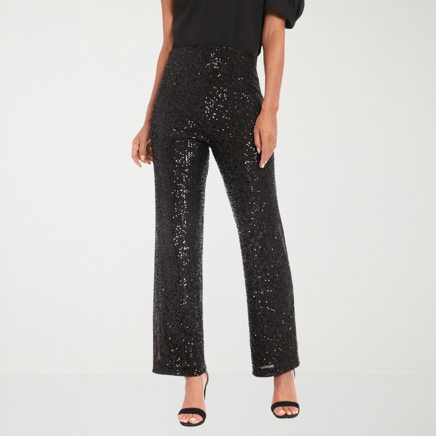 Clover And Sloane Womens Wide Leg Mid Rise Pull-On Pant