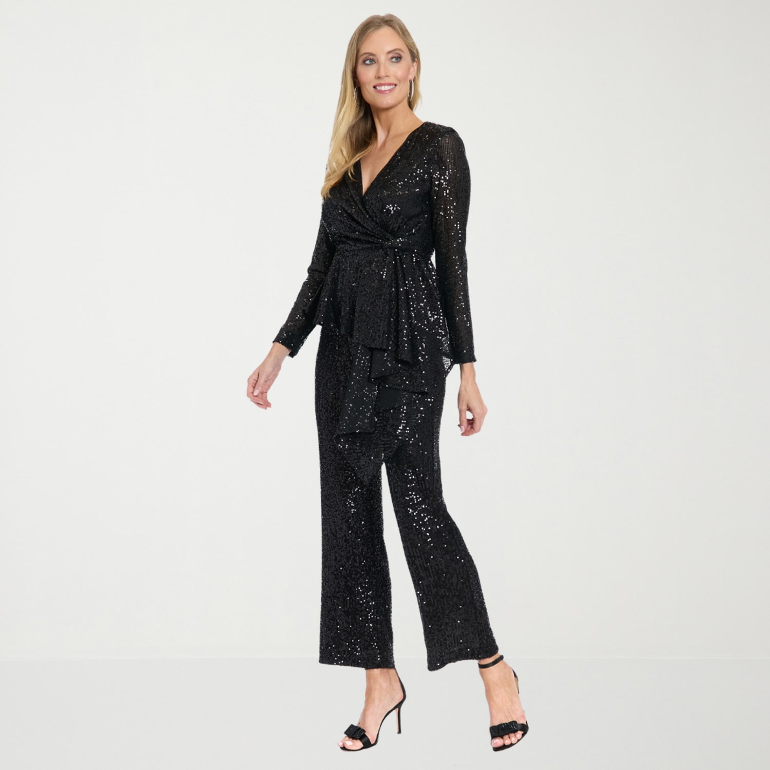 Clover And Sloane Womens V Neck Long Sleeve Blouse