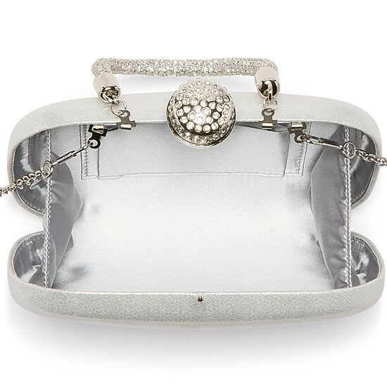 N By Nina Roux Crystal Cord Handle Satin Evening Bag