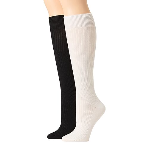 Mixit Womens 2 Pair Knee High Socks In White