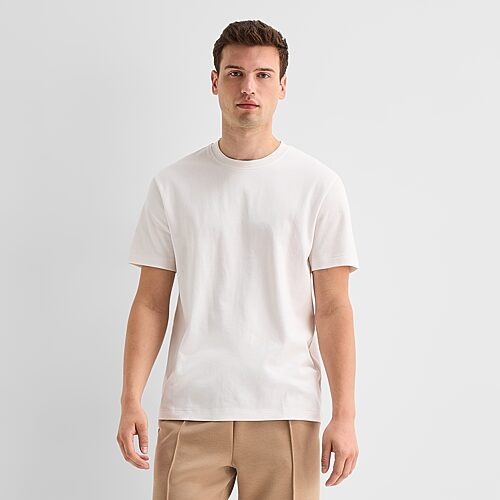 Stylus Mens Round Neck Short Sleeve T-Shirt, Small, White