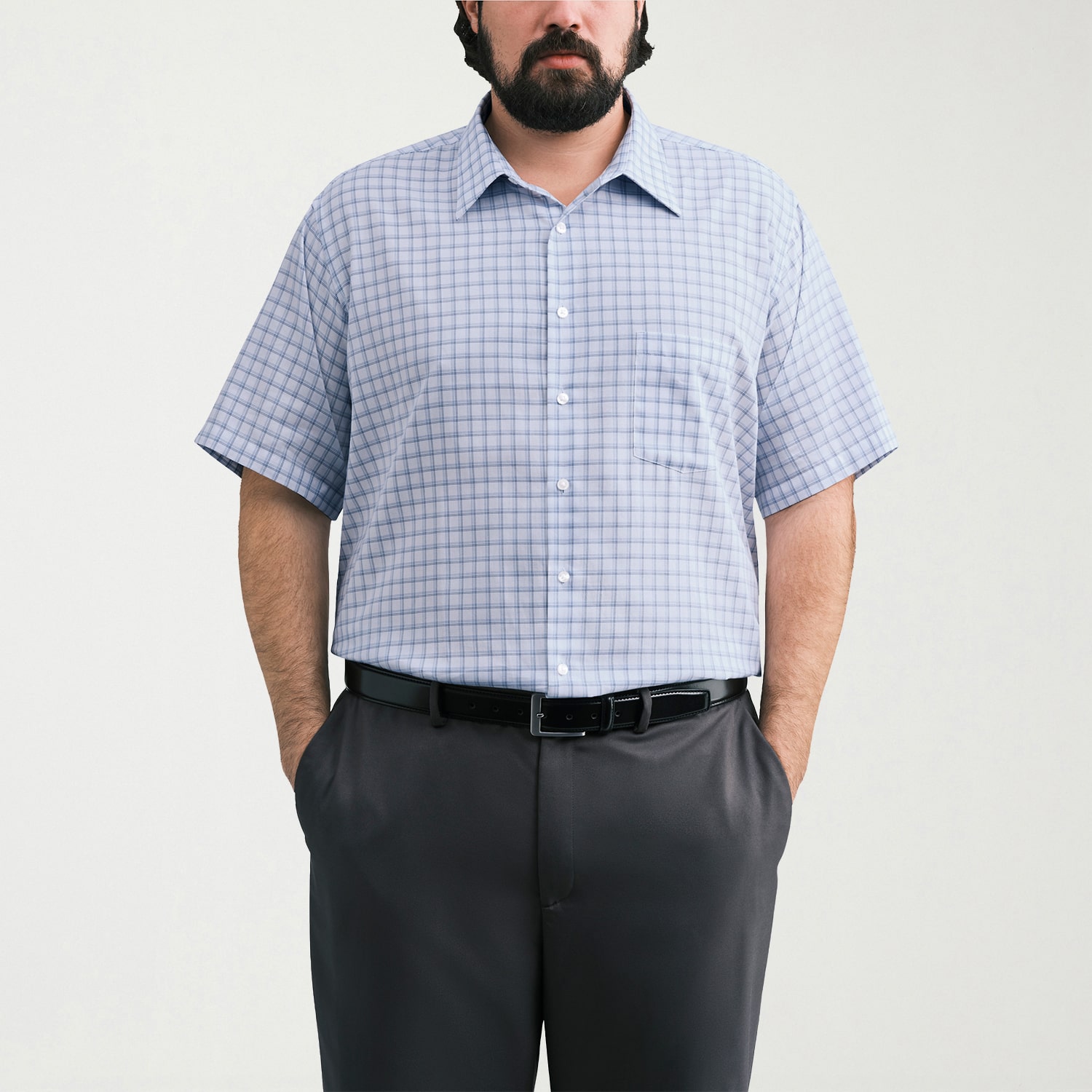 Van Heusen Big and Tall Mens Regular Fit Wrinkle Free Short Sleeve Dress Shirt