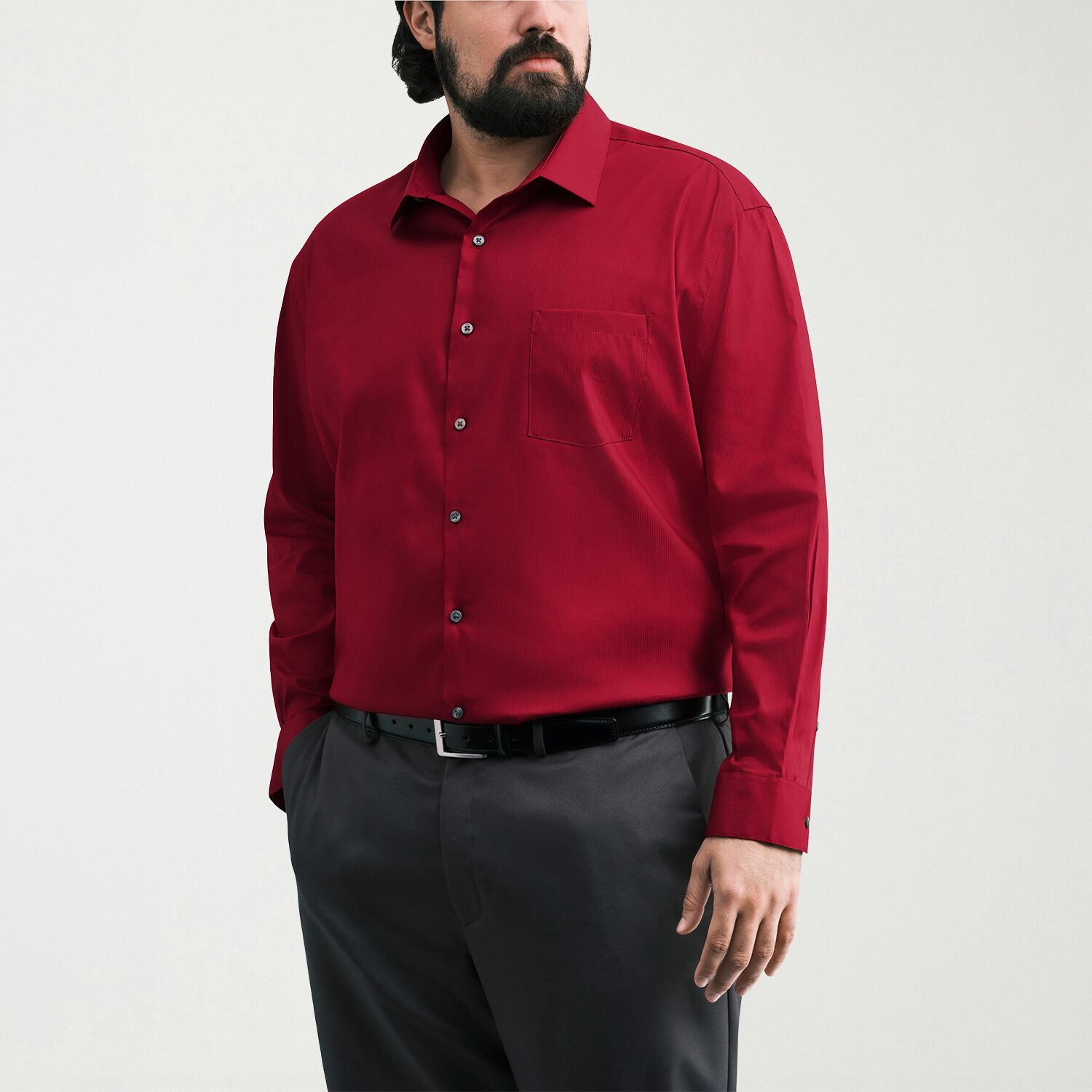 Van Heusen Everyday Defense Stain Shield Big And Tall Mens Regular Fit Long Sleeve Dress Shirt
