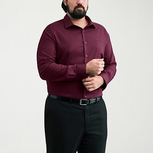 Van Heusen Ultra Flex Big And Tall Mens Regular Fit Wrinkle Free Long Sleeve Dress Shirt In Red